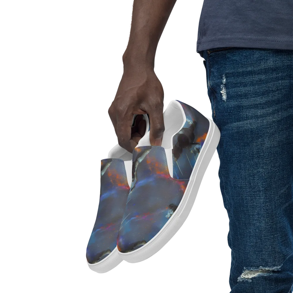 Gravity's Palette on Men's Slip-On Canvas Shoes — Left Front