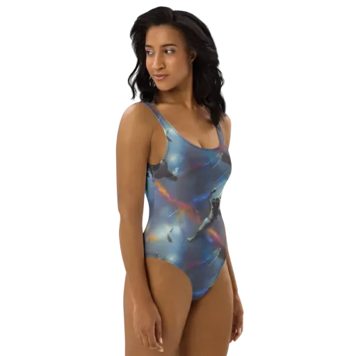 Gravity's Palette on a One-Piece Swimsuit