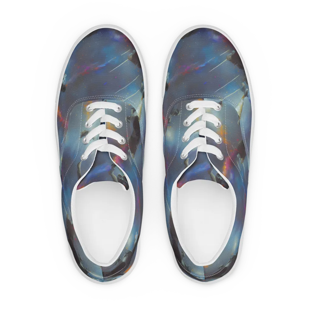 Gravity's Palette on Men's Lace-Up Canvas Shoes — Front