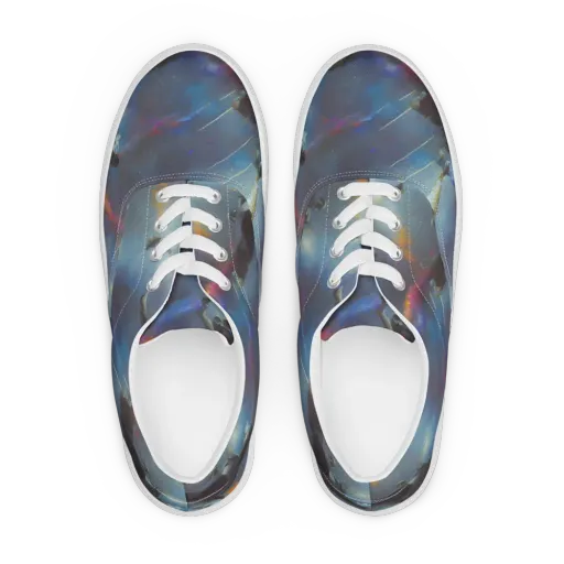Gravity's Palette on a Men's Lace-Up Canvas Shoes