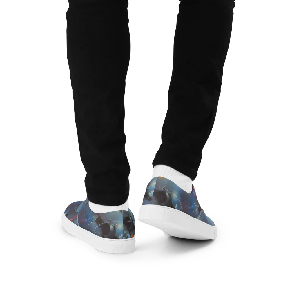 Gravity's Palette on Men's Lace-Up Canvas Shoes — Back