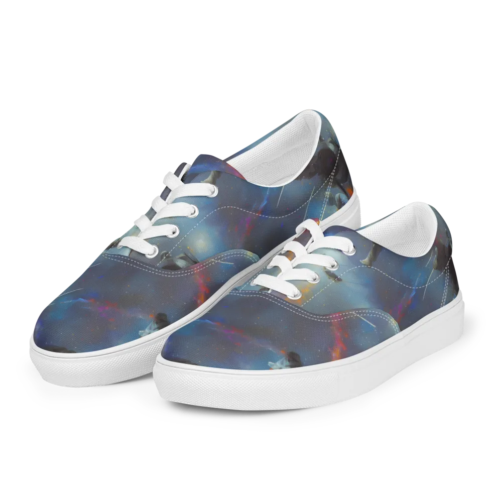 Gravity's Palette on Men's Lace-Up Canvas Shoes — Left Front