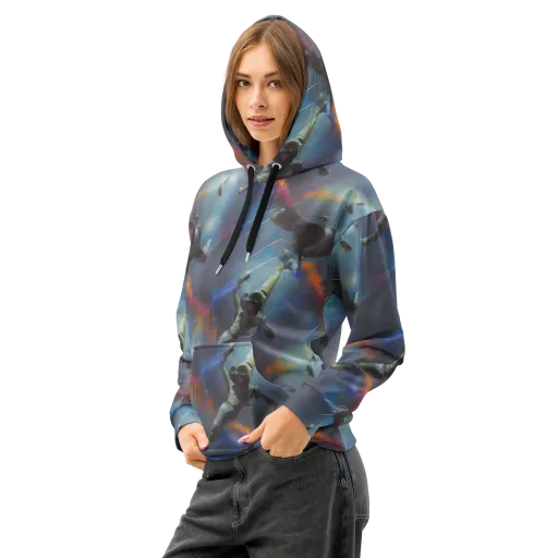 Gravity's Palette on a Cotton Hoodie