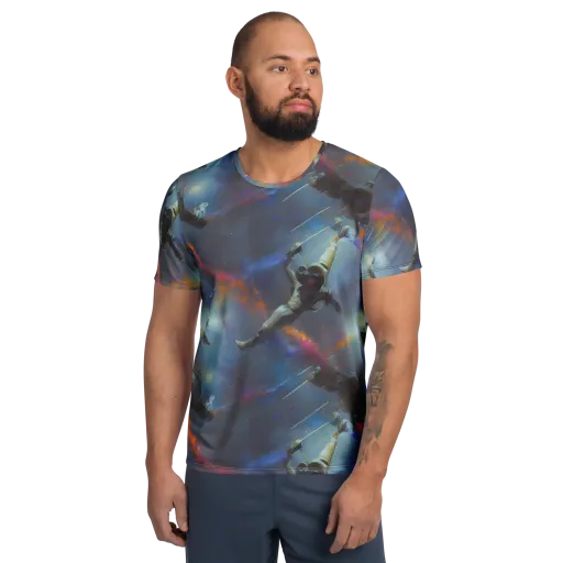 Gravity's Palette on a Men's Athletic T-Shirt