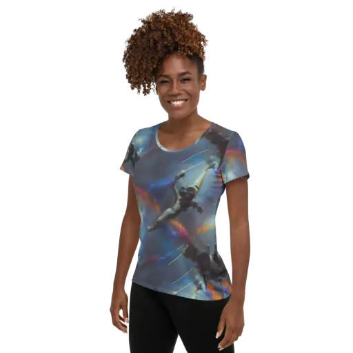 Gravity's Palette on a Women's Athletic T-Shirt