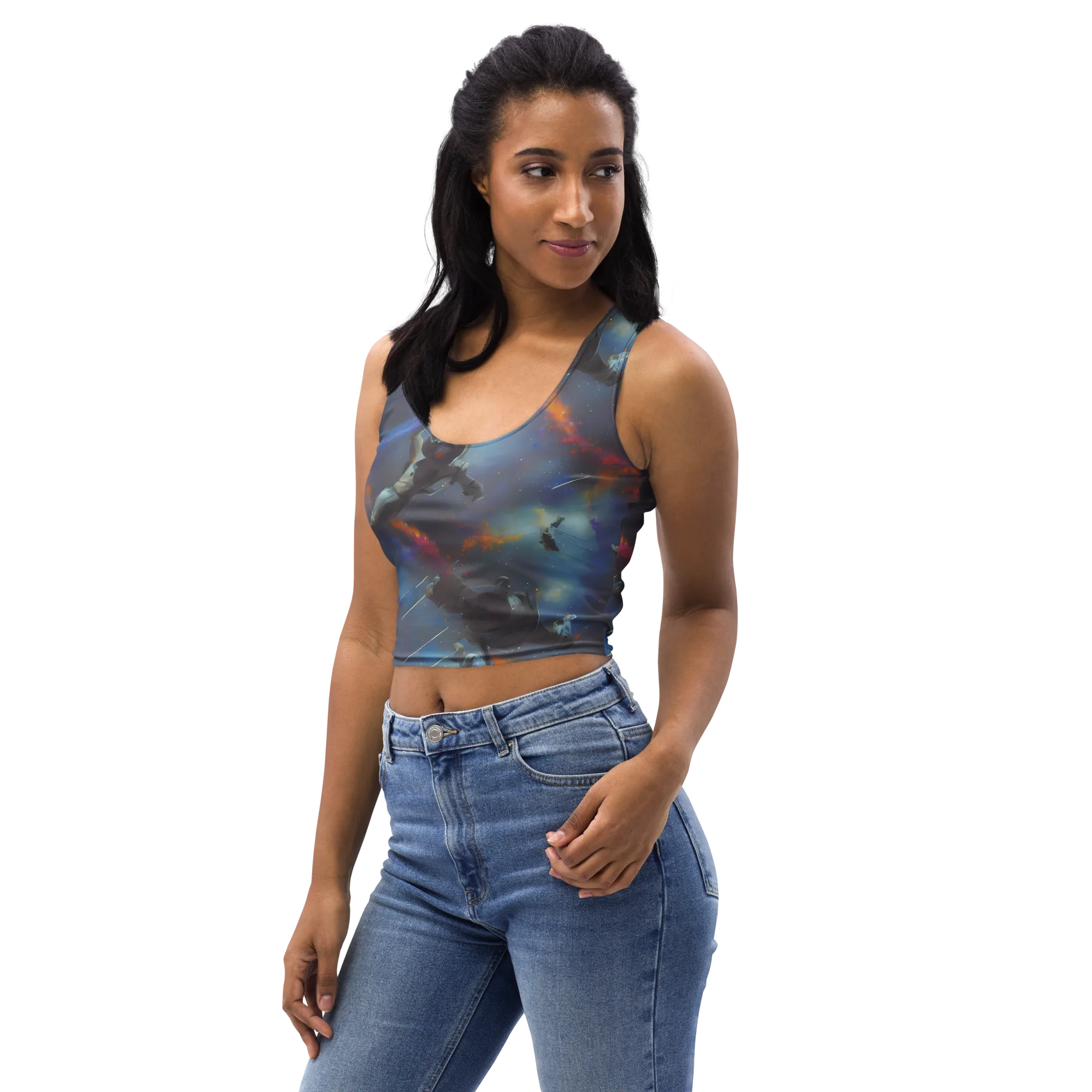 Gravity's Palette on Crop Top — Left Front