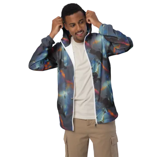 Gravity's Palette on a Men's Windbreaker