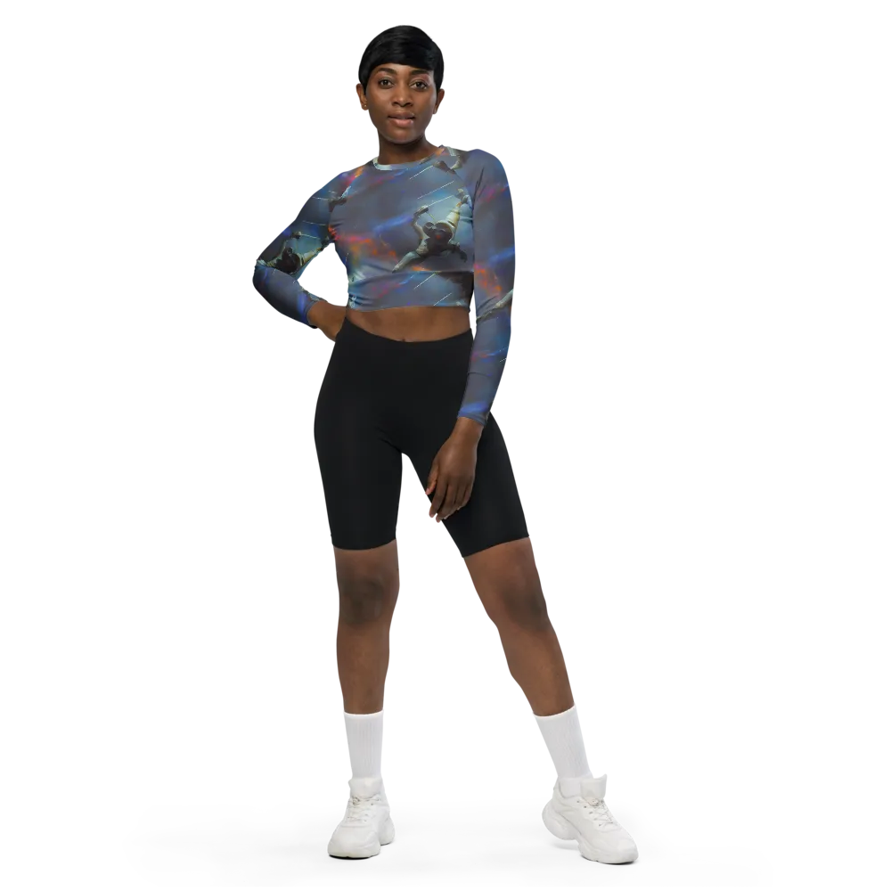 Gravity's Palette on Long Sleeve Crop Top — Front