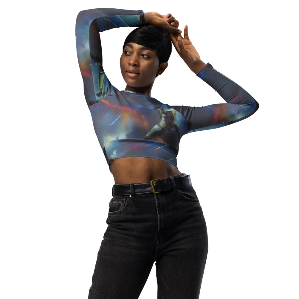 Gravity's Palette on Long Sleeve Crop Top — Front