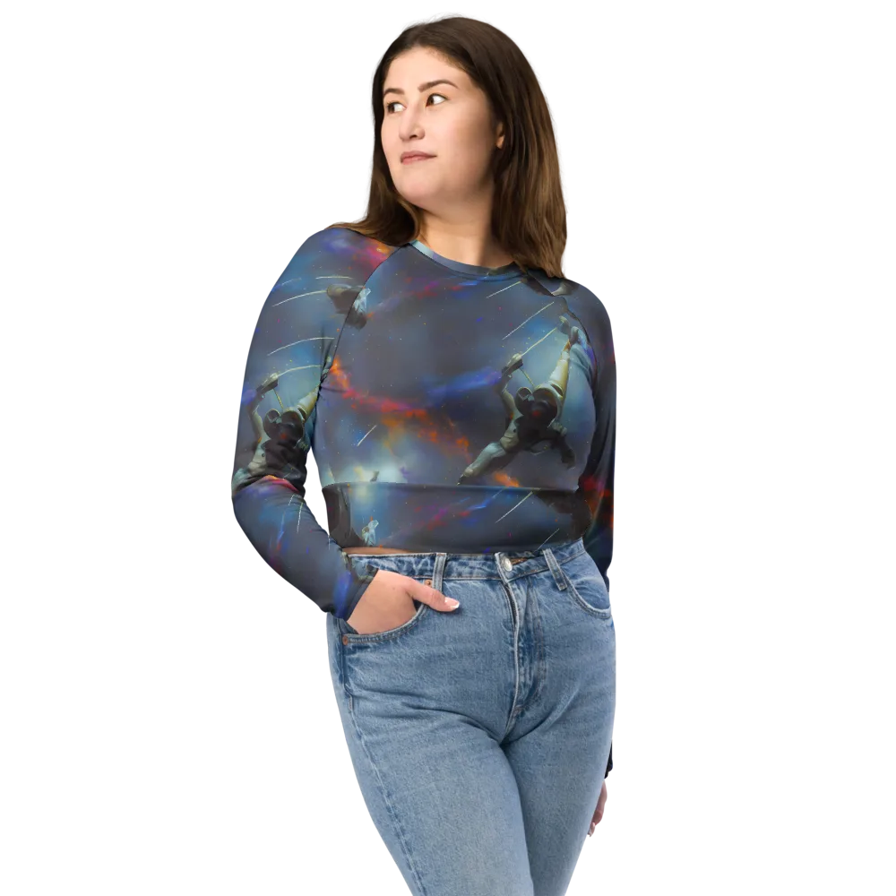 Gravity's Palette on Long Sleeve Crop Top — Front