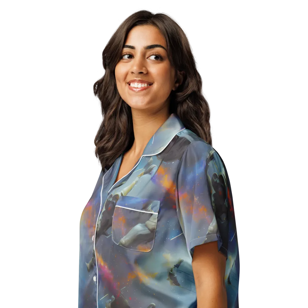 Gravity's Palette on Women's Short Sleeve Pajama Top — Left Front