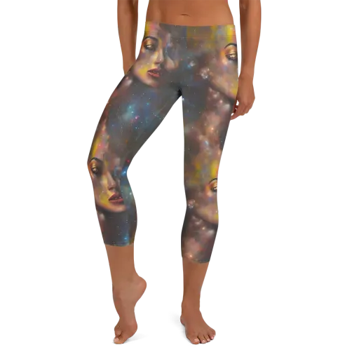 Gilded Galaxies on a Capri Leggings