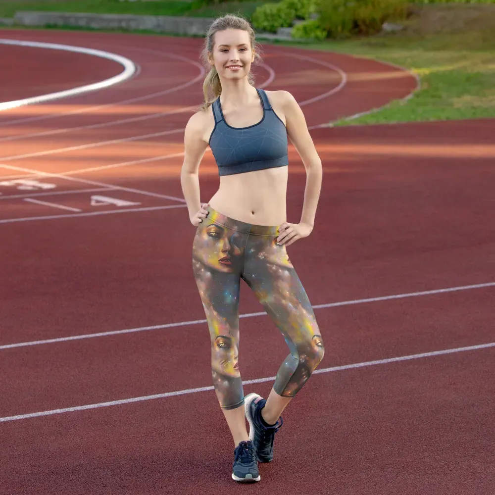 Gilded Galaxies on Capri Leggings — Front