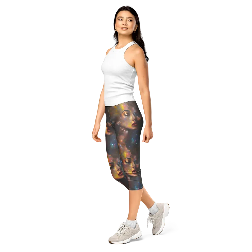 Gilded Galaxies on Capri Leggings — Left Front