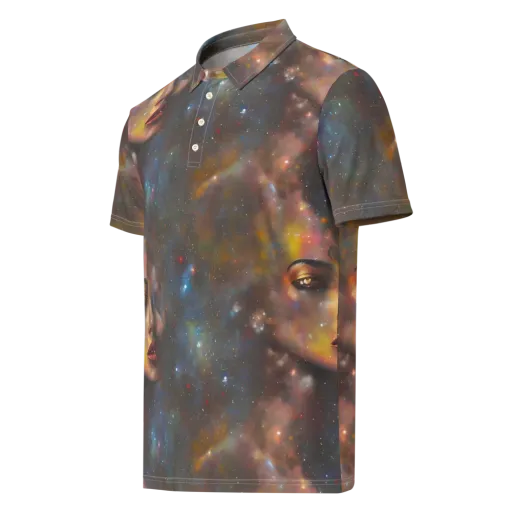 Gilded Galaxies on a Men's Slim Fit Polo Shirt