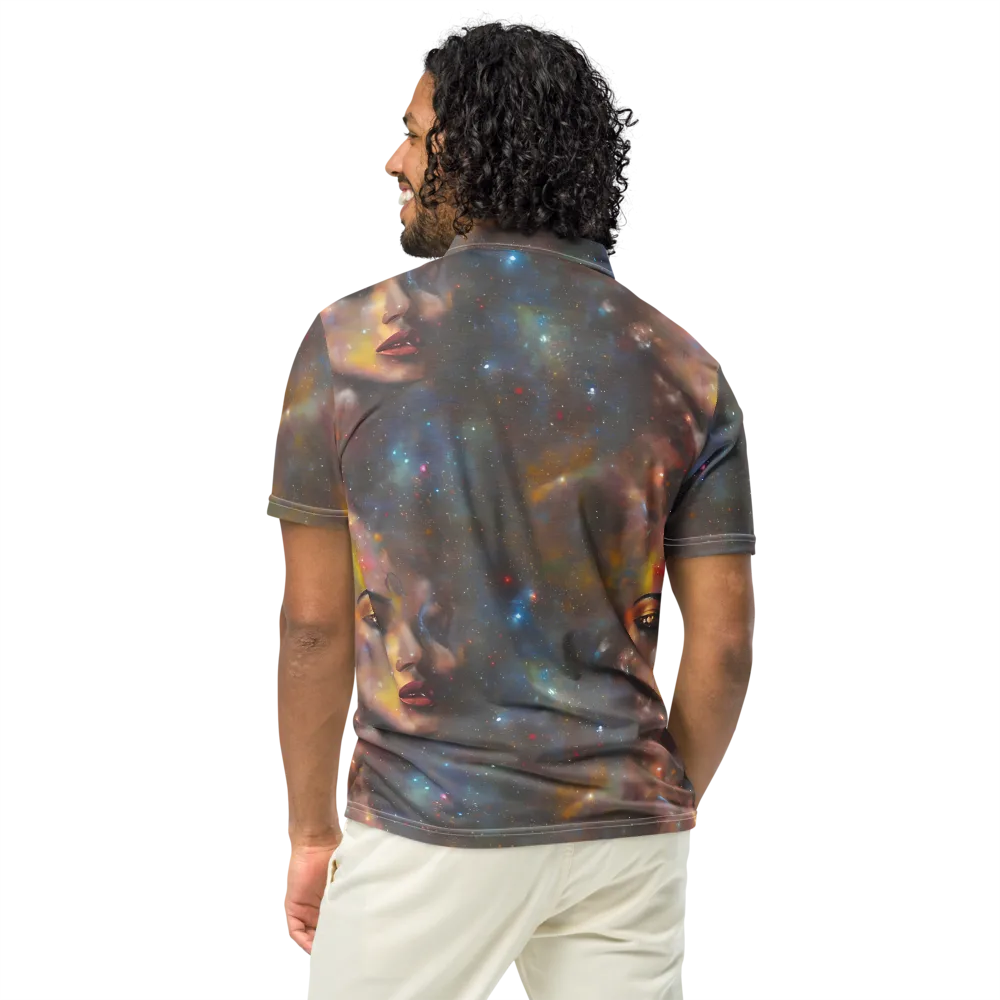 Gilded Galaxies on Men's Slim Fit Polo Shirt — Back