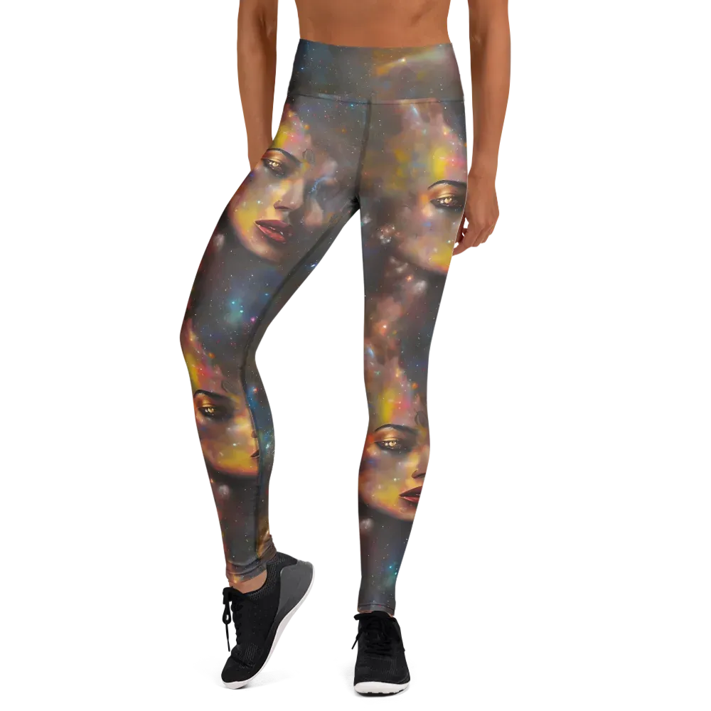 Gilded Galaxies on Yoga Leggings — Front