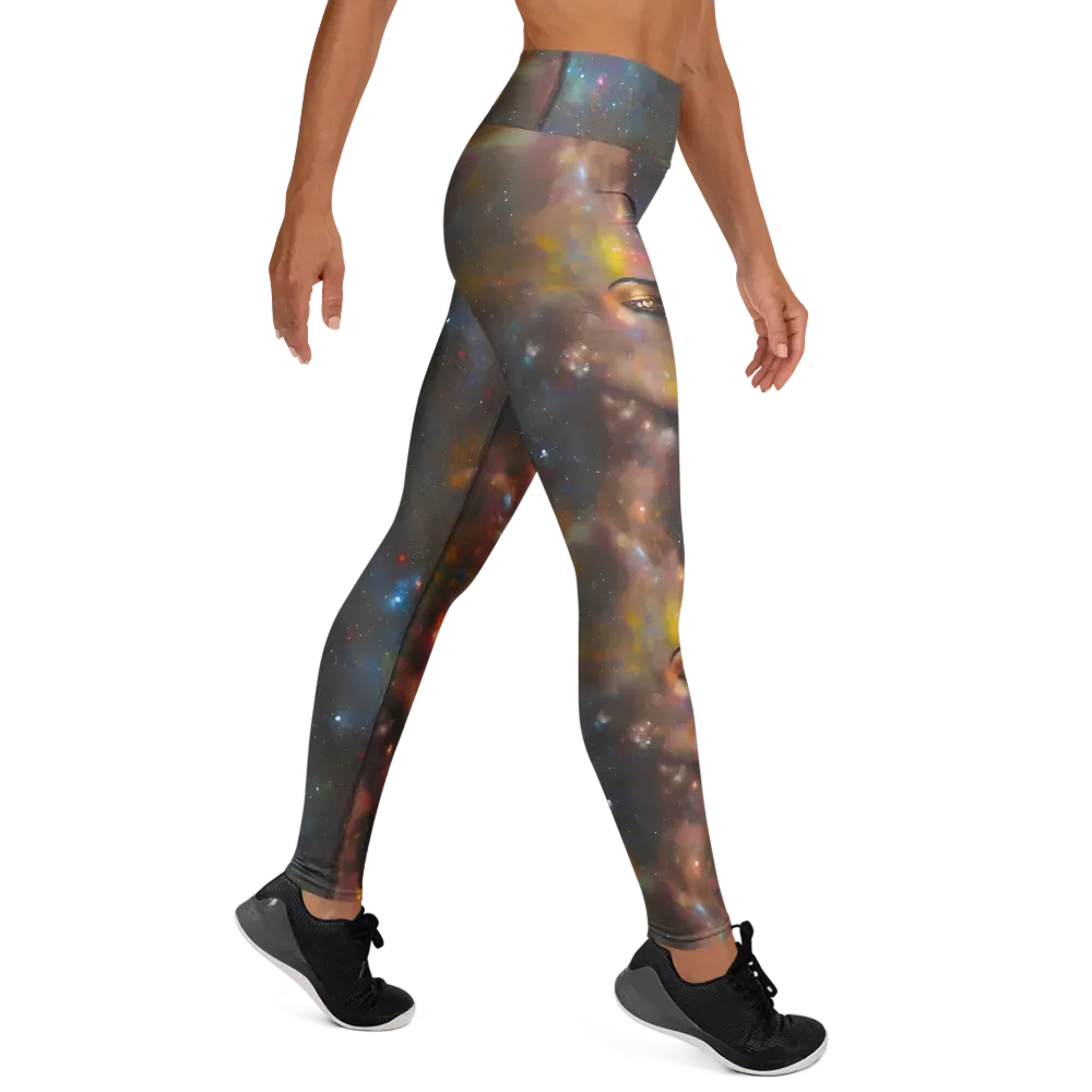 Gilded Galaxies on Yoga Leggings — Right