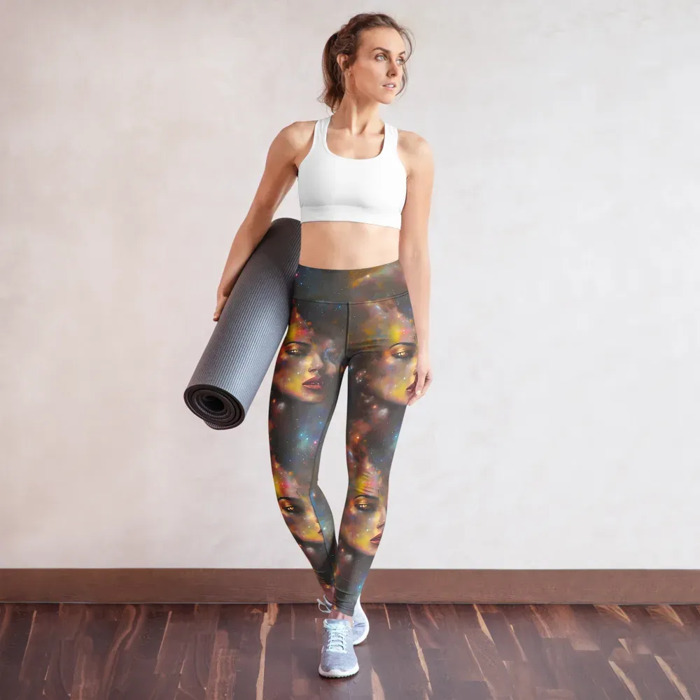 Gilded Galaxies on Yoga Leggings — Front