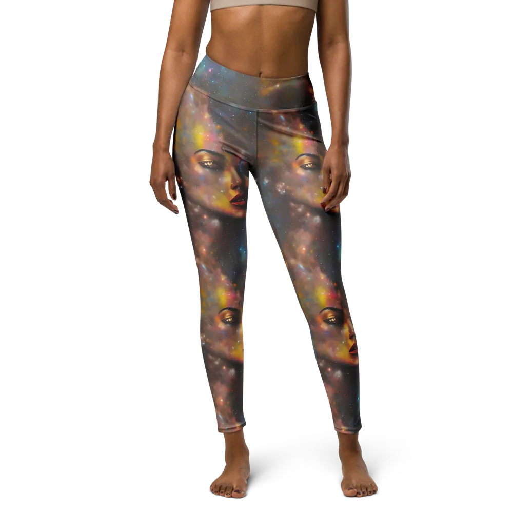 Gilded Galaxies on Yoga Leggings — Front
