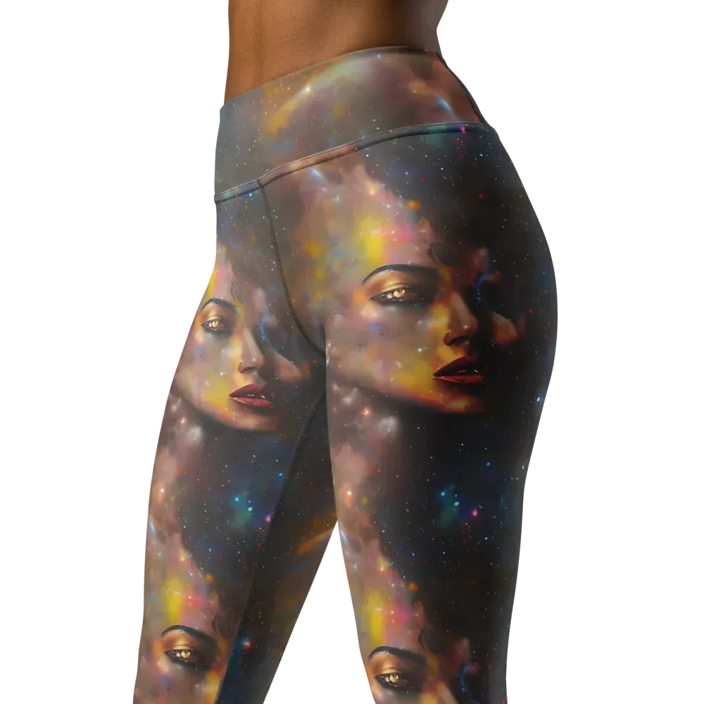 Gilded Galaxies on Yoga Leggings — Left Front