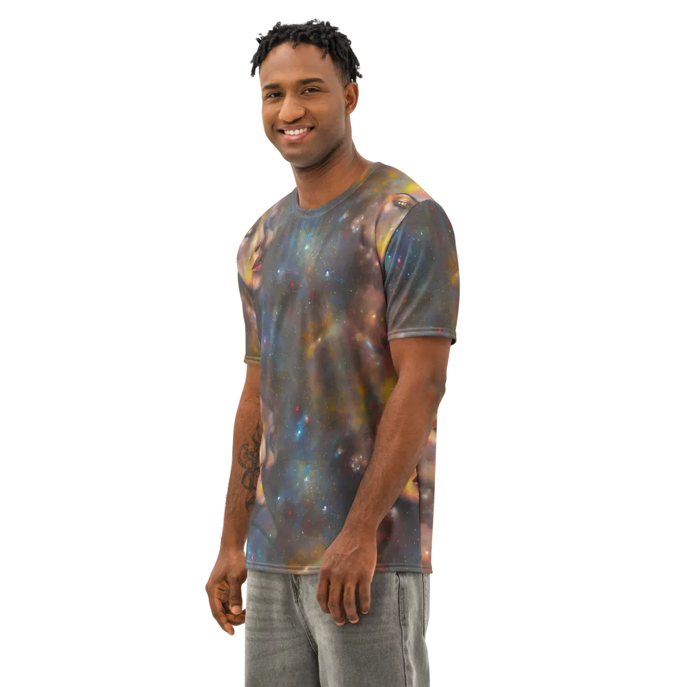Gilded Galaxies on Men's Cotton Crew Neck T-Shirt — Left Front