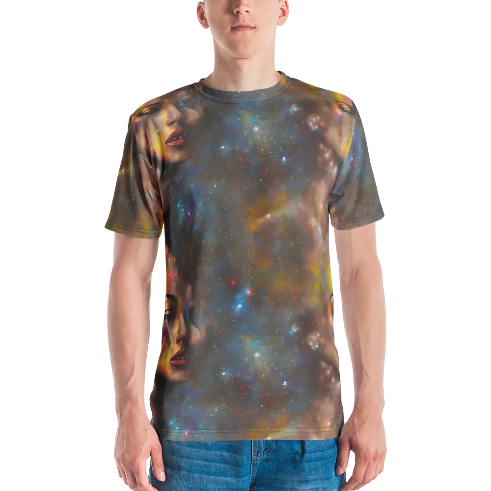 Gilded Galaxies on Men's Crew Neck T-Shirt — Front