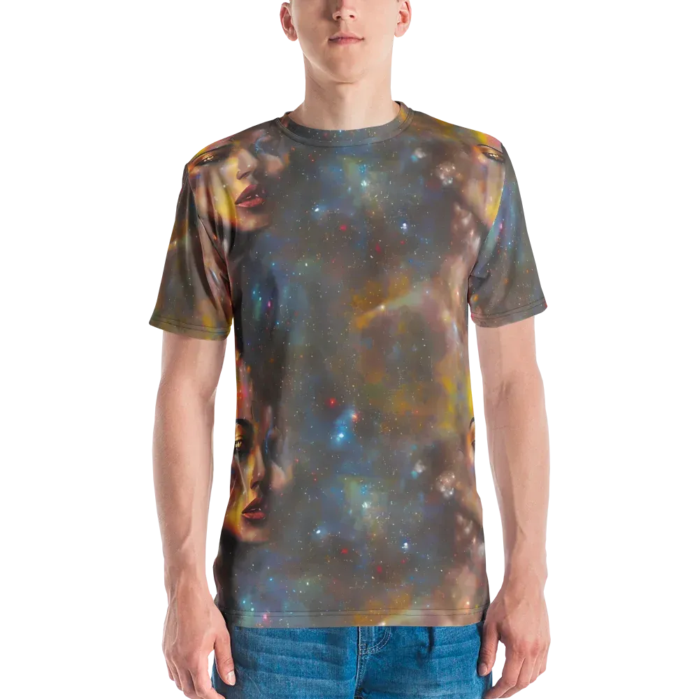 Gilded Galaxies on Men's Crew Neck T-Shirt — Front