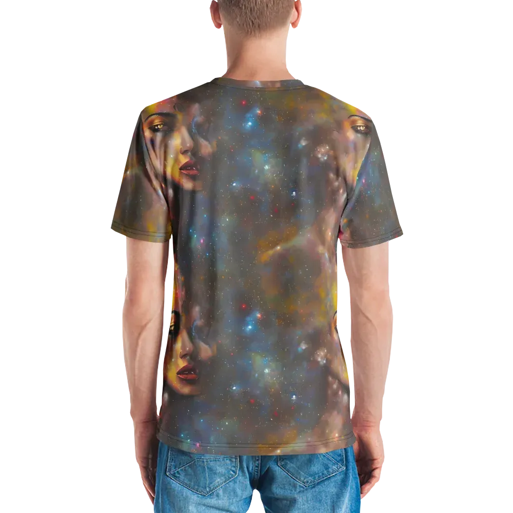 Gilded Galaxies on Men's Crew Neck T-Shirt — Back