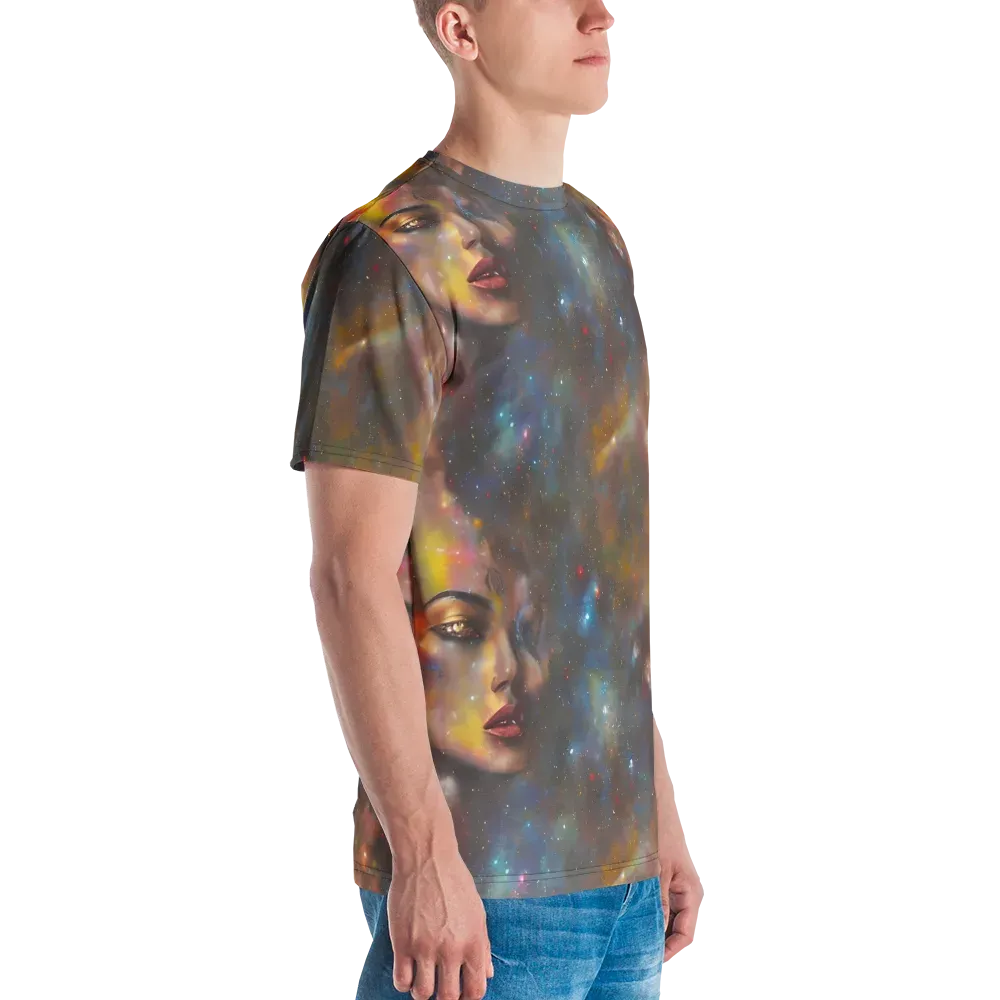 Gilded Galaxies on Men's Crew Neck T-Shirt — Right