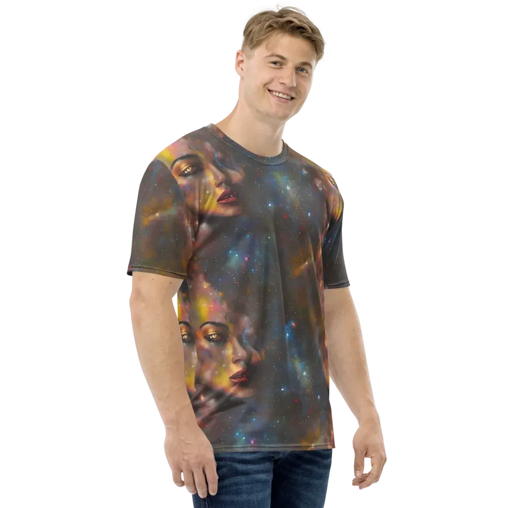 Gilded Galaxies on Men's Crew Neck T-Shirt — Right