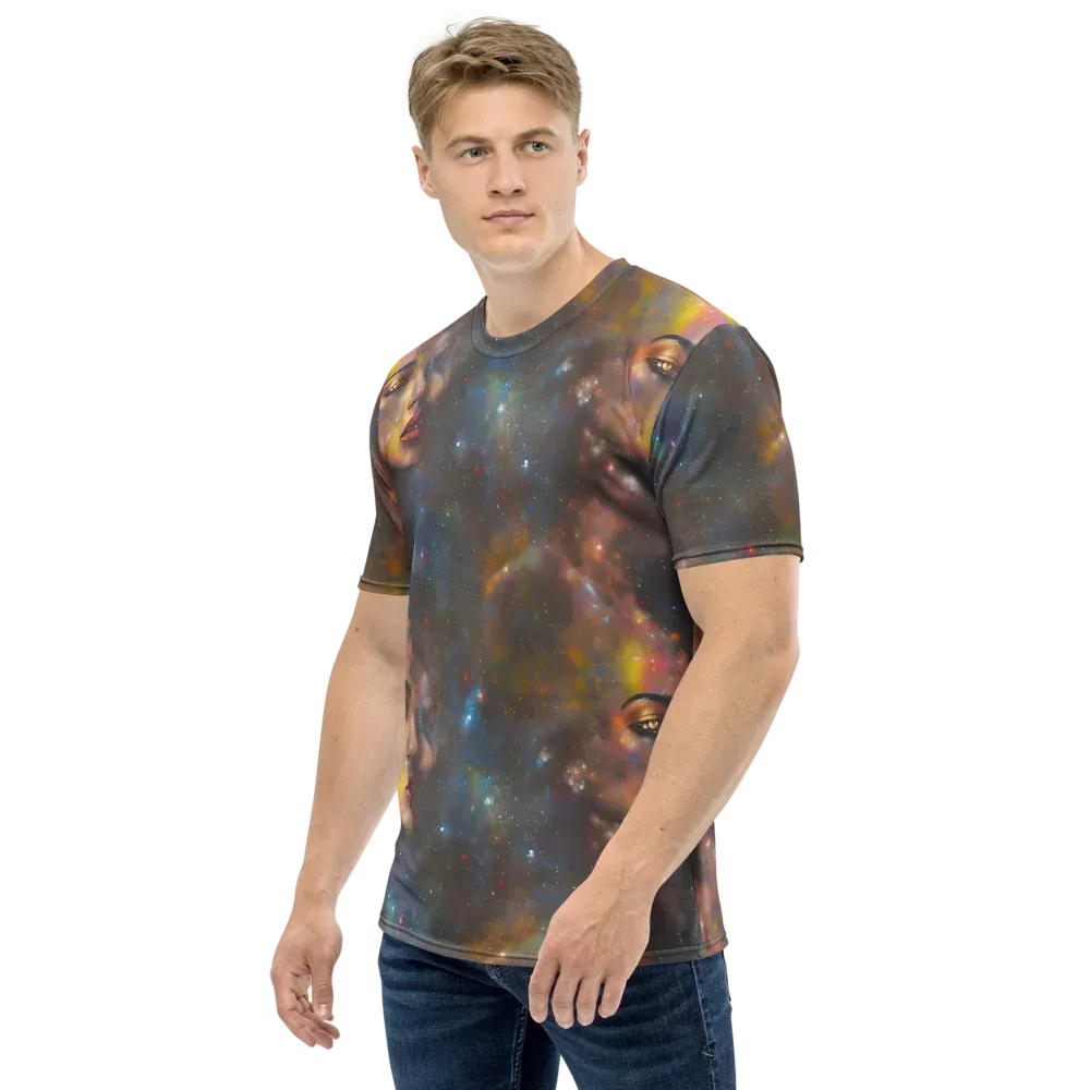 Gilded Galaxies on Men's Crew Neck T-Shirt — Left