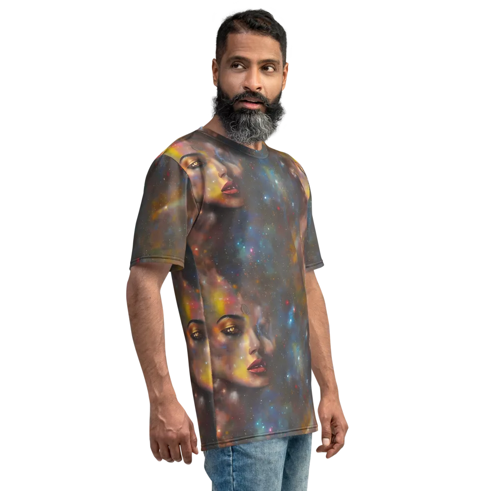 Gilded Galaxies on Men's Crew Neck T-Shirt — Right