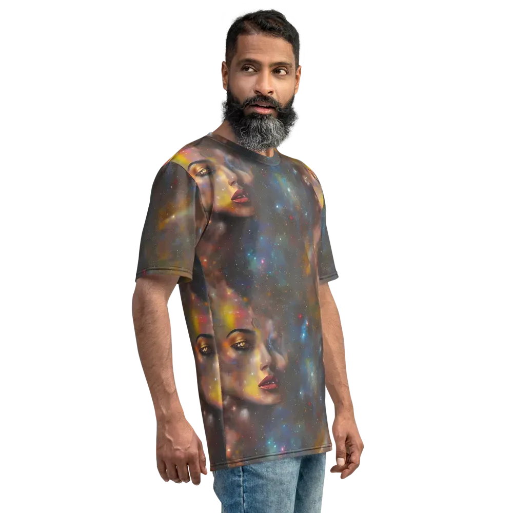 Gilded Galaxies on Men's Crew Neck T-Shirt — Right