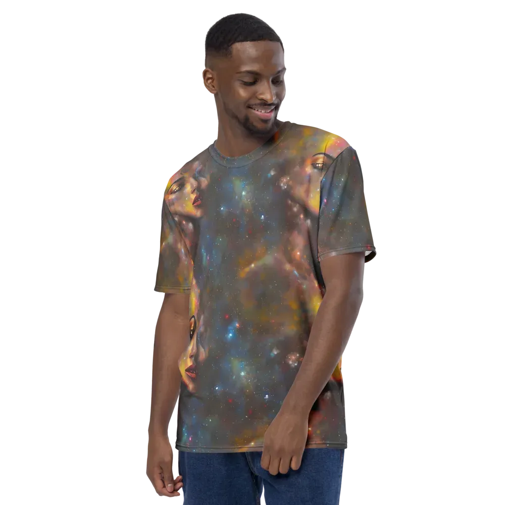 Gilded Galaxies on Men's Crew Neck T-Shirt — Left