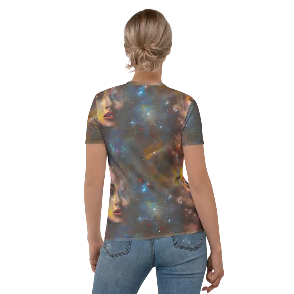 Gilded Galaxies on Women's Crew Neck T-Shirt — Back