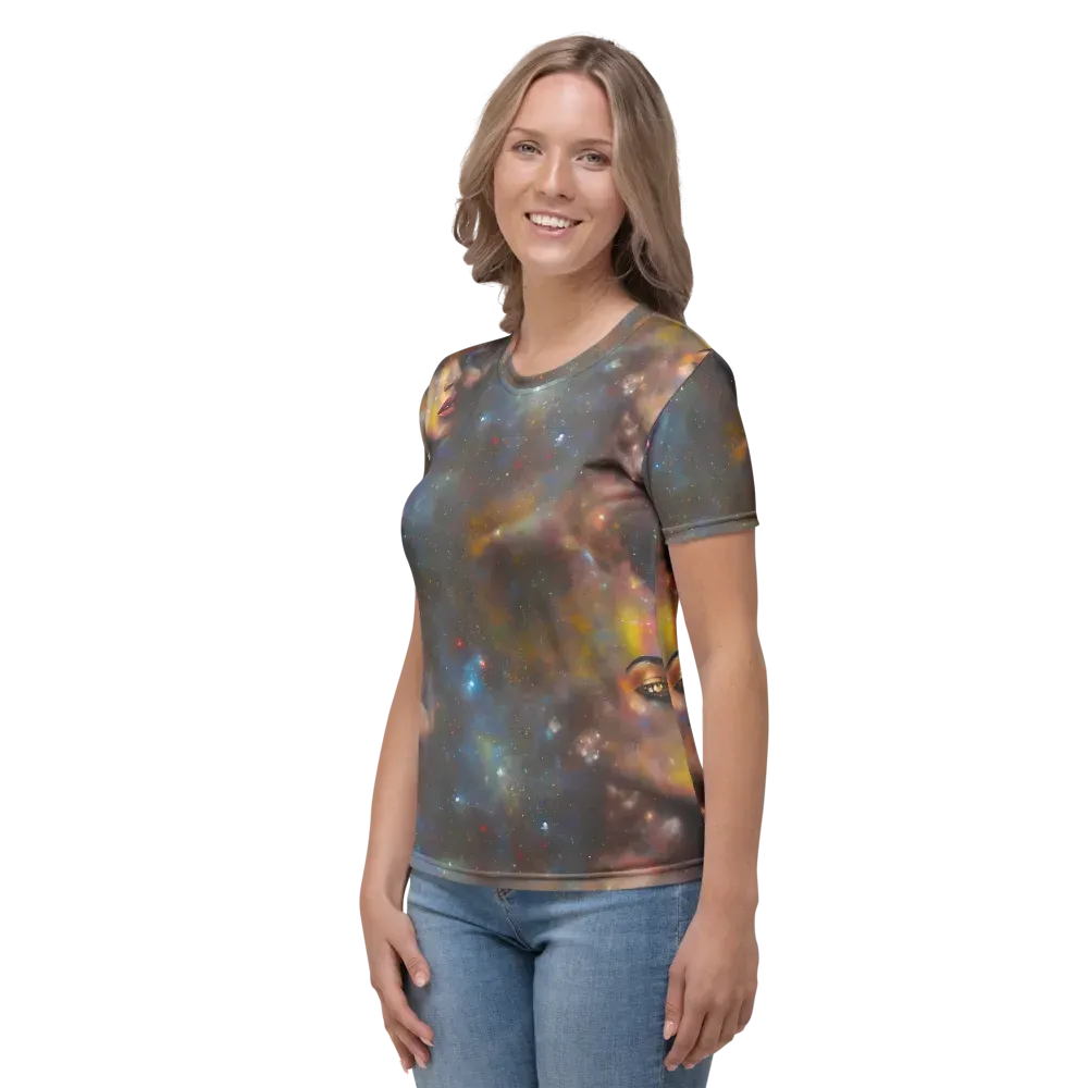 Gilded Galaxies on Women's Crew Neck T-Shirt — Left