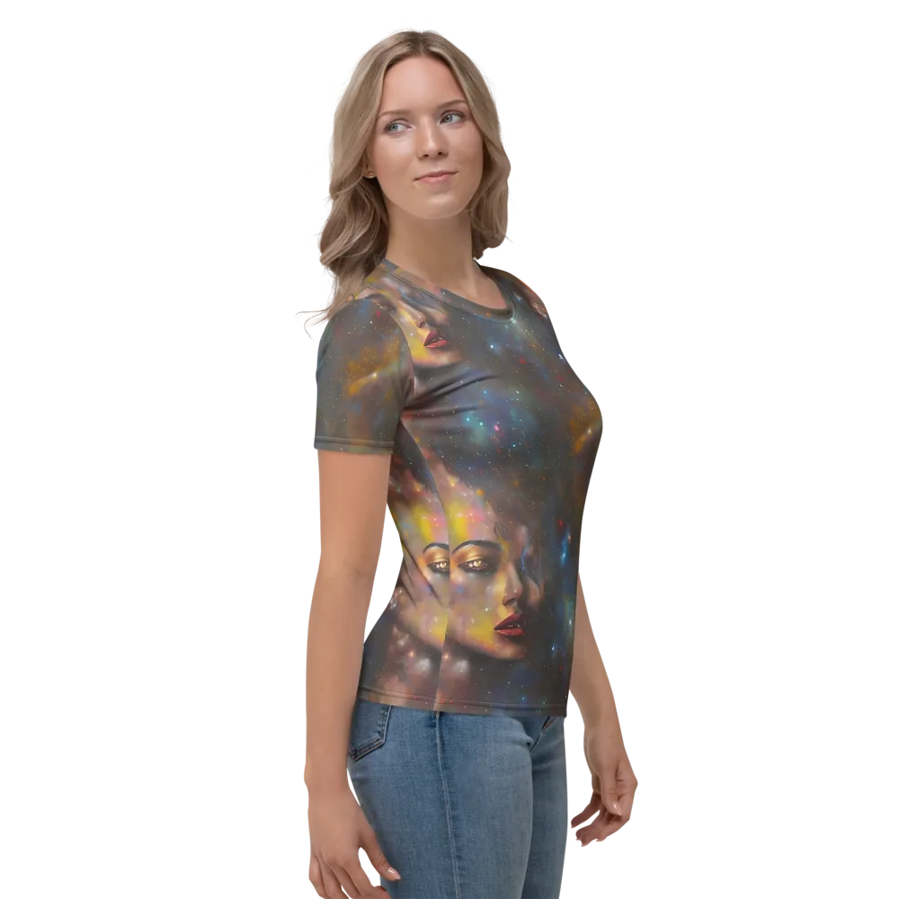 Gilded Galaxies on Women's Crew Neck T-Shirt — Right