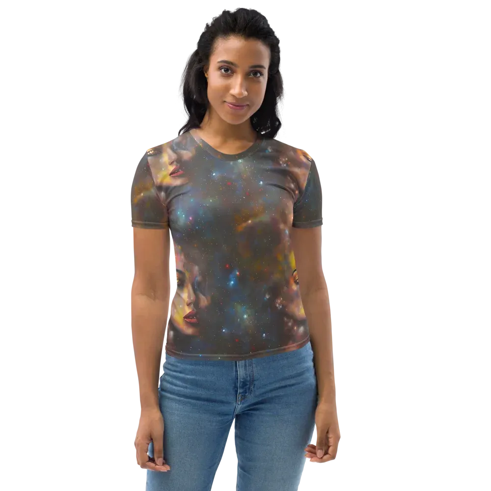Gilded Galaxies on Women's Crew Neck T-Shirt — Front