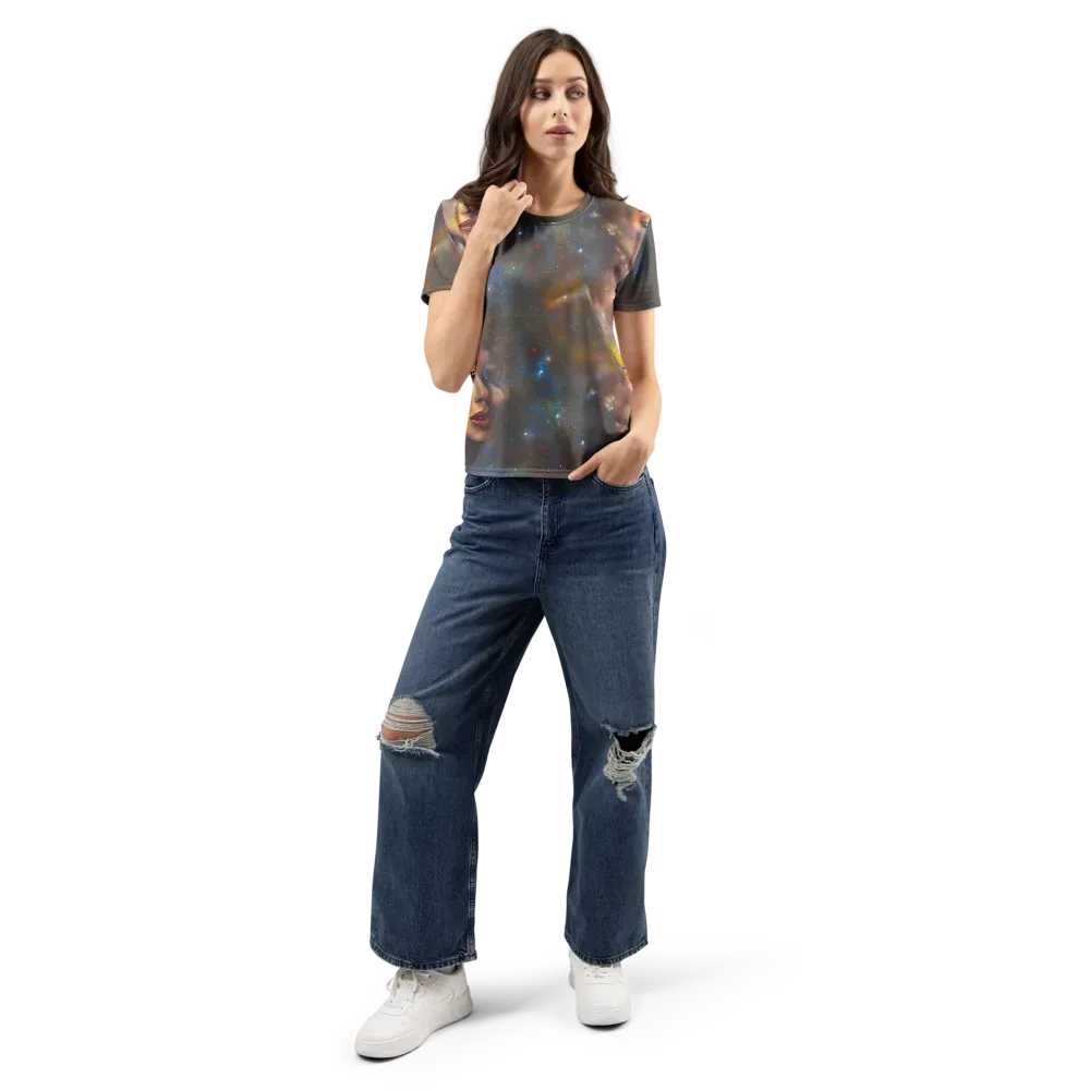 Gilded Galaxies on Women's Crew Neck T-Shirt — Front