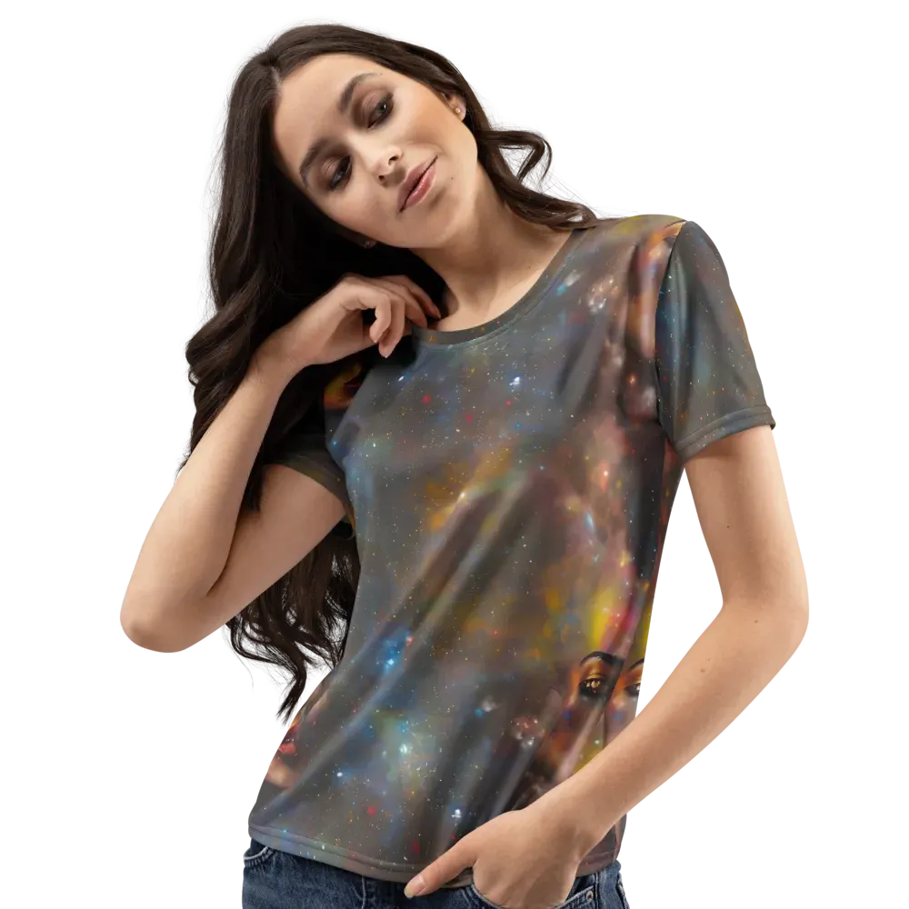 Gilded Galaxies on Women's Crew Neck T-Shirt — Left Front