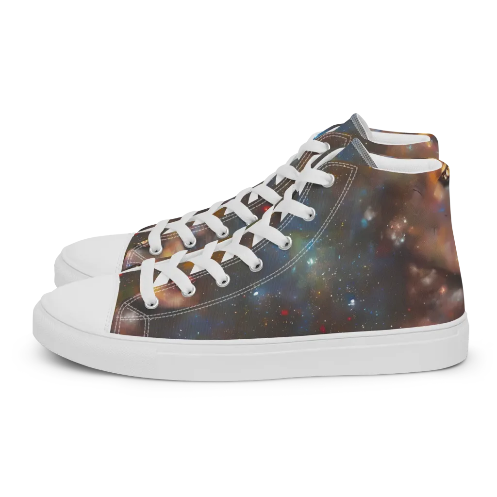 Gilded Galaxies on Women's High Top Canvas Shoes — Left