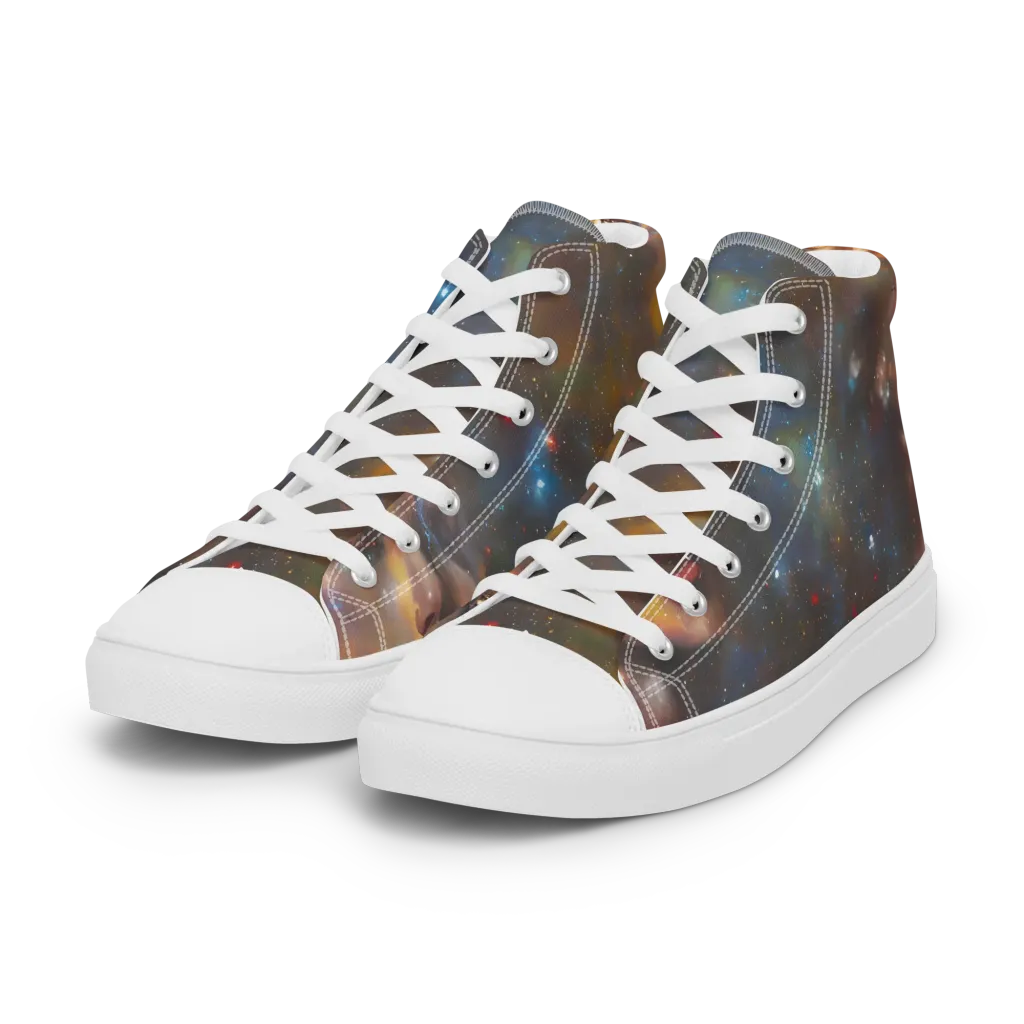 Gilded Galaxies on Women's High Top Canvas Shoes — Left Front