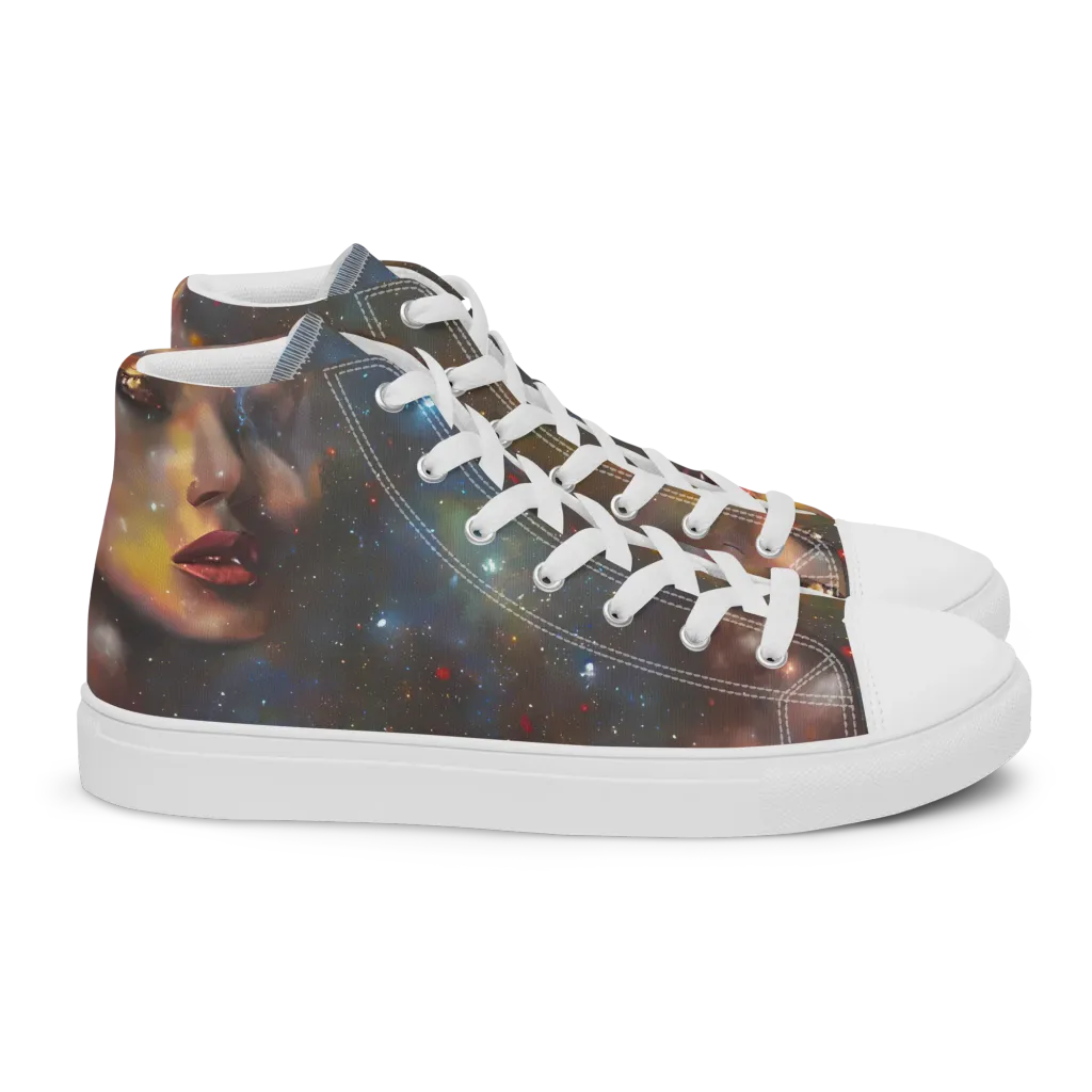 Gilded Galaxies on Women's High Top Canvas Shoes — Right