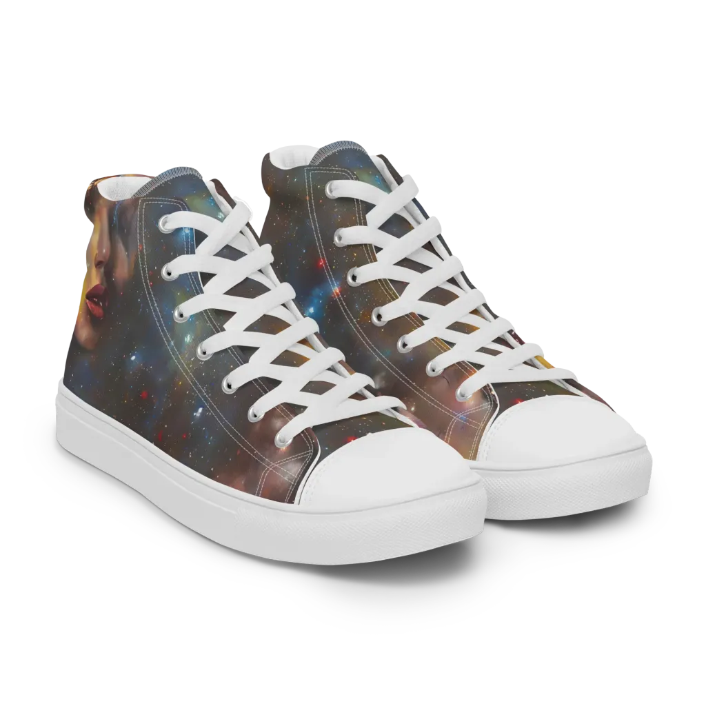 Gilded Galaxies on Women's High Top Canvas Shoes — Right Front