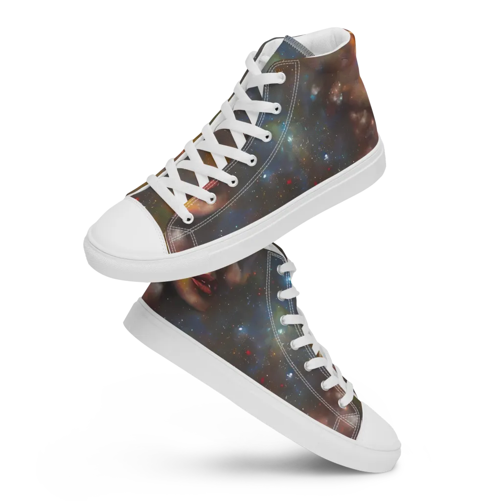 Gilded Galaxies on Women's High Top Canvas Shoes — Front