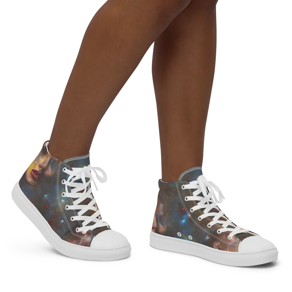 Gilded Galaxies on Women's High Top Canvas Shoes — Right
