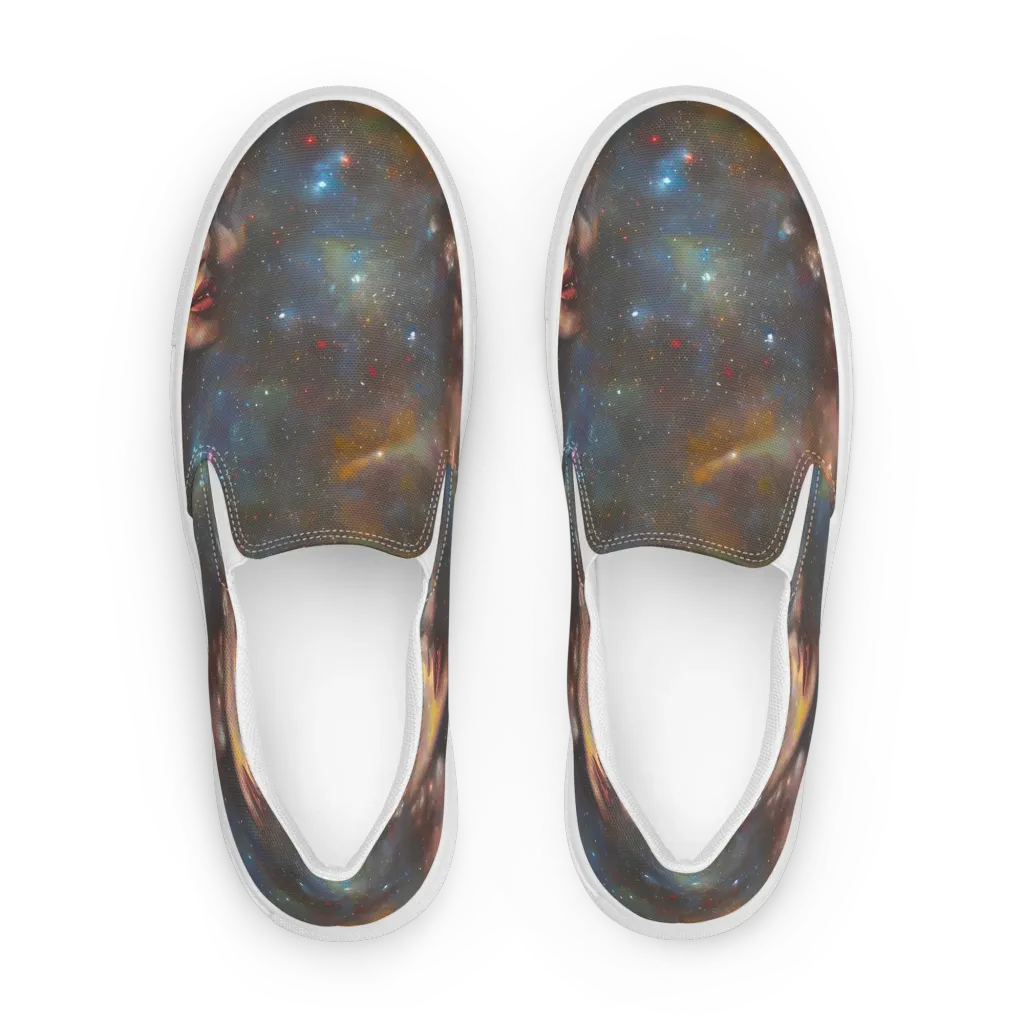 Gilded Galaxies on Men's Slip-On Canvas Shoes — Front