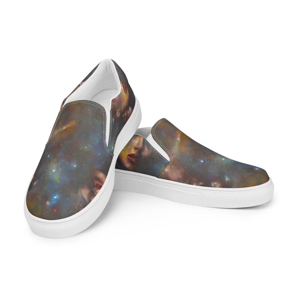 Gilded Galaxies on Men's Slip-On Canvas Shoes — Left Front