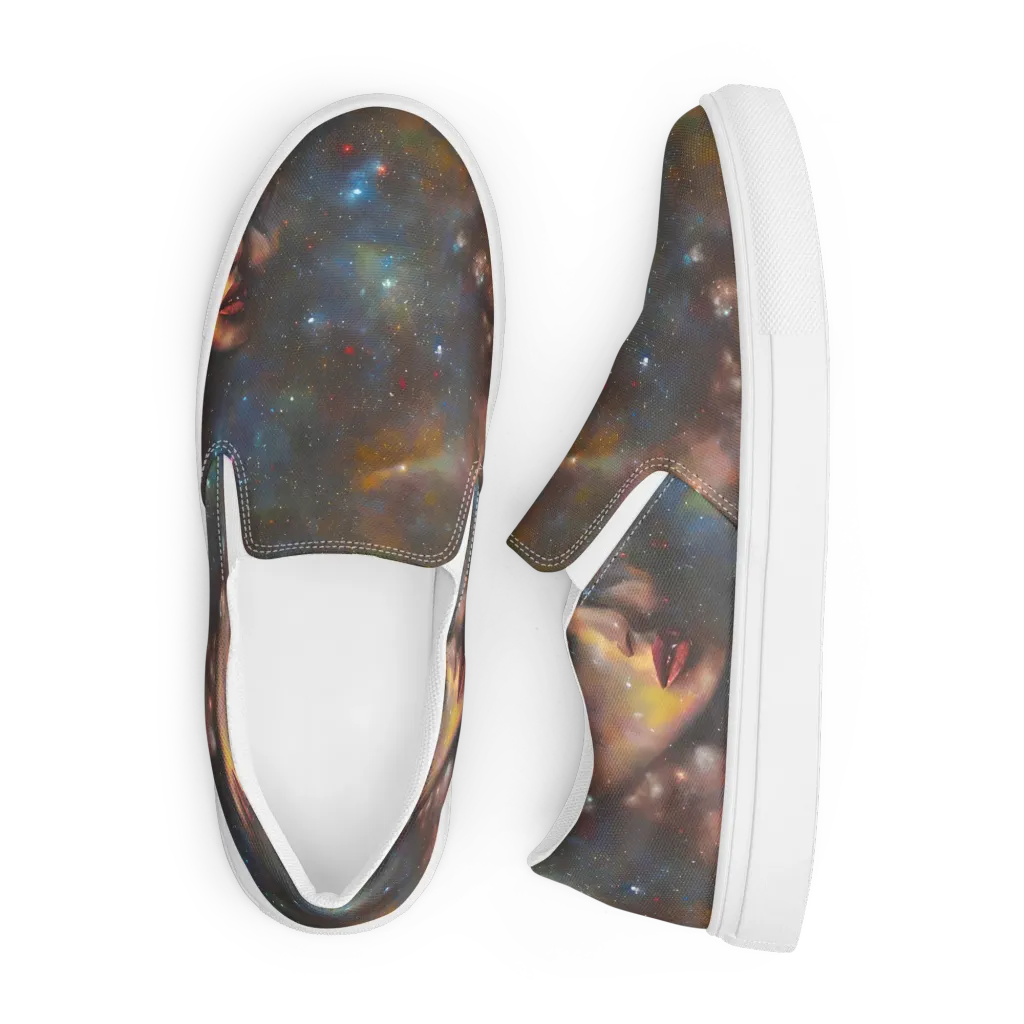 Gilded Galaxies on Men's Slip-On Canvas Shoes — Front
